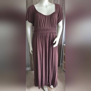 Brown Jersey Knit Maxi boho dress